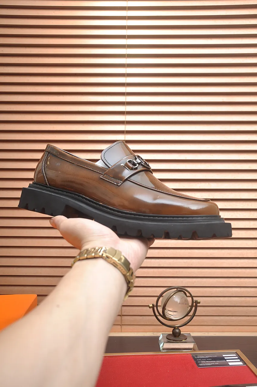 Men's men's shoes 💰720💶【[Hermes HERMES】】(High-end Niuli) New 🍀 HERMES - top version of classic casual leather shoes! Made of imported original cowhide, the inner top layer is comfortable cowhide lining! Original wear-resistant rubber foam outsole! High quality products! Code number 38-45 (45 customized)
